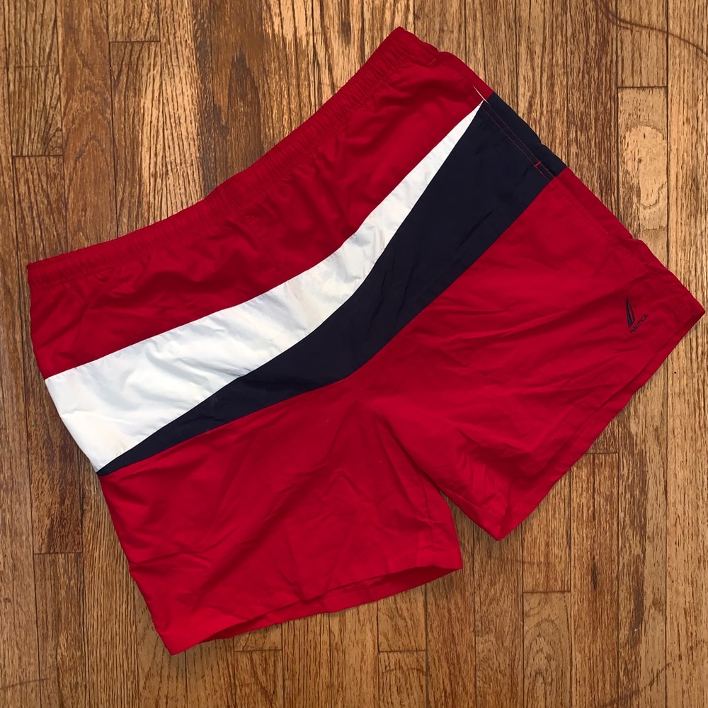 ⚓️Red/Navy Blue Nautica Swim Trunks